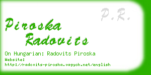 piroska radovits business card